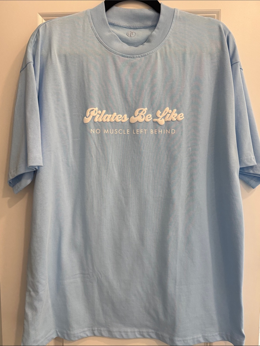 Pilates Be Like Light Blue Graphic Tee